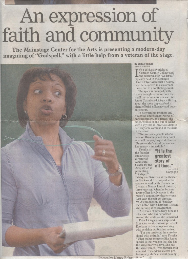 Renee Chambers Liciaga Choreographer Director Educator Coach - Press Article - Godspell 3/30/2012 - Page 1